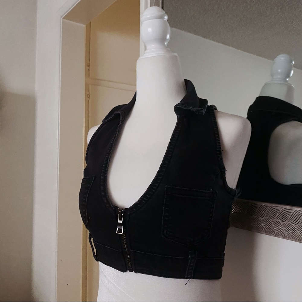 ❌SOLD❌ I.AM.GIA Grey Denim Cropped Vest